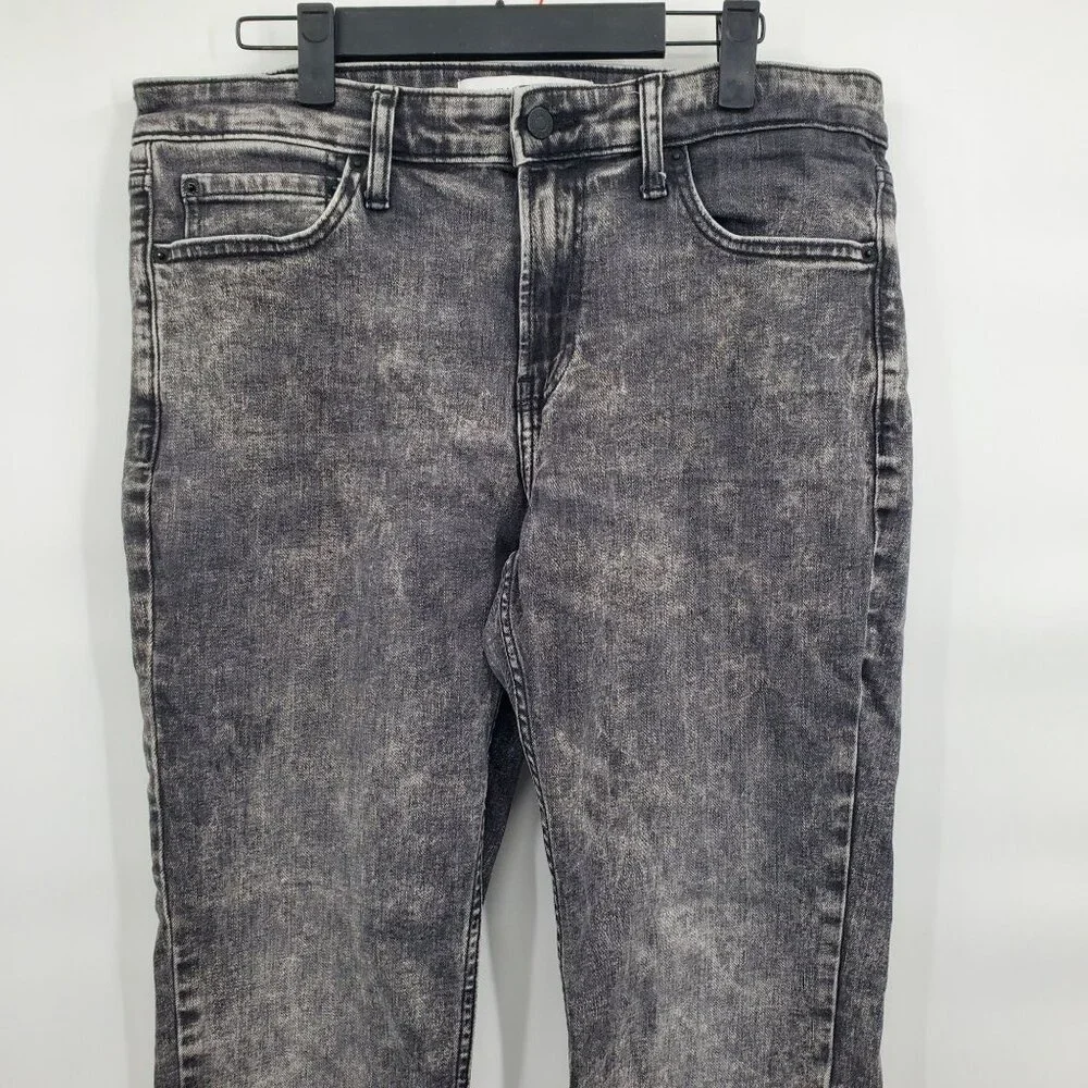 Calvin Klein Slim Denim Pants Jeans Men Size 34 X 32 Gray Acid Wash Cotton